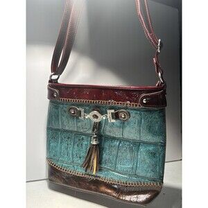 Montana West Style Faux Croc Turquoise Red Brown MC Cowgirl Bling Purse HandBag